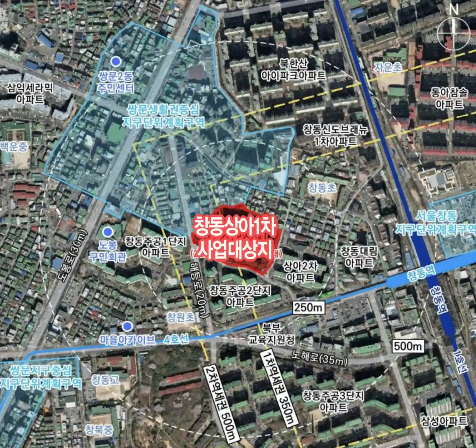 창동상아1차-사업대상지-위치-빨간색-창동역