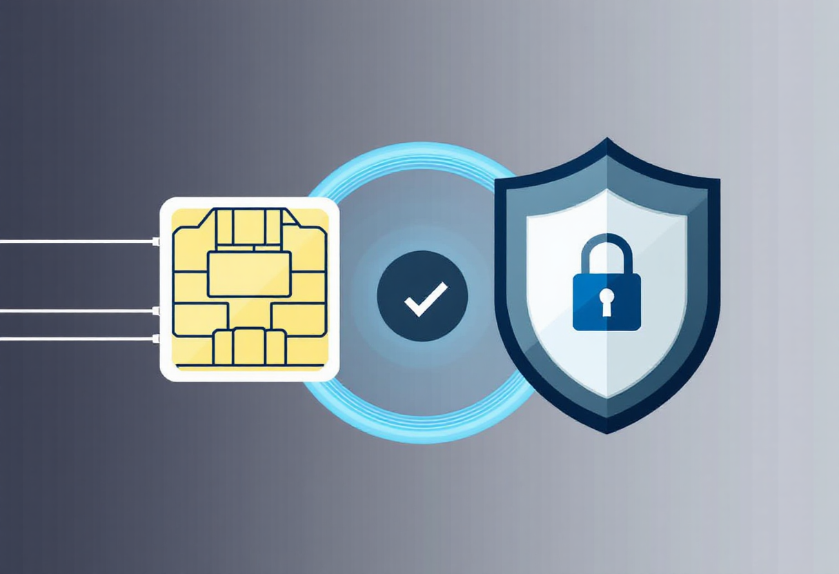 기존 유심칩 설정만으로도 안전하다는 표현을 한 일러스트 이미지