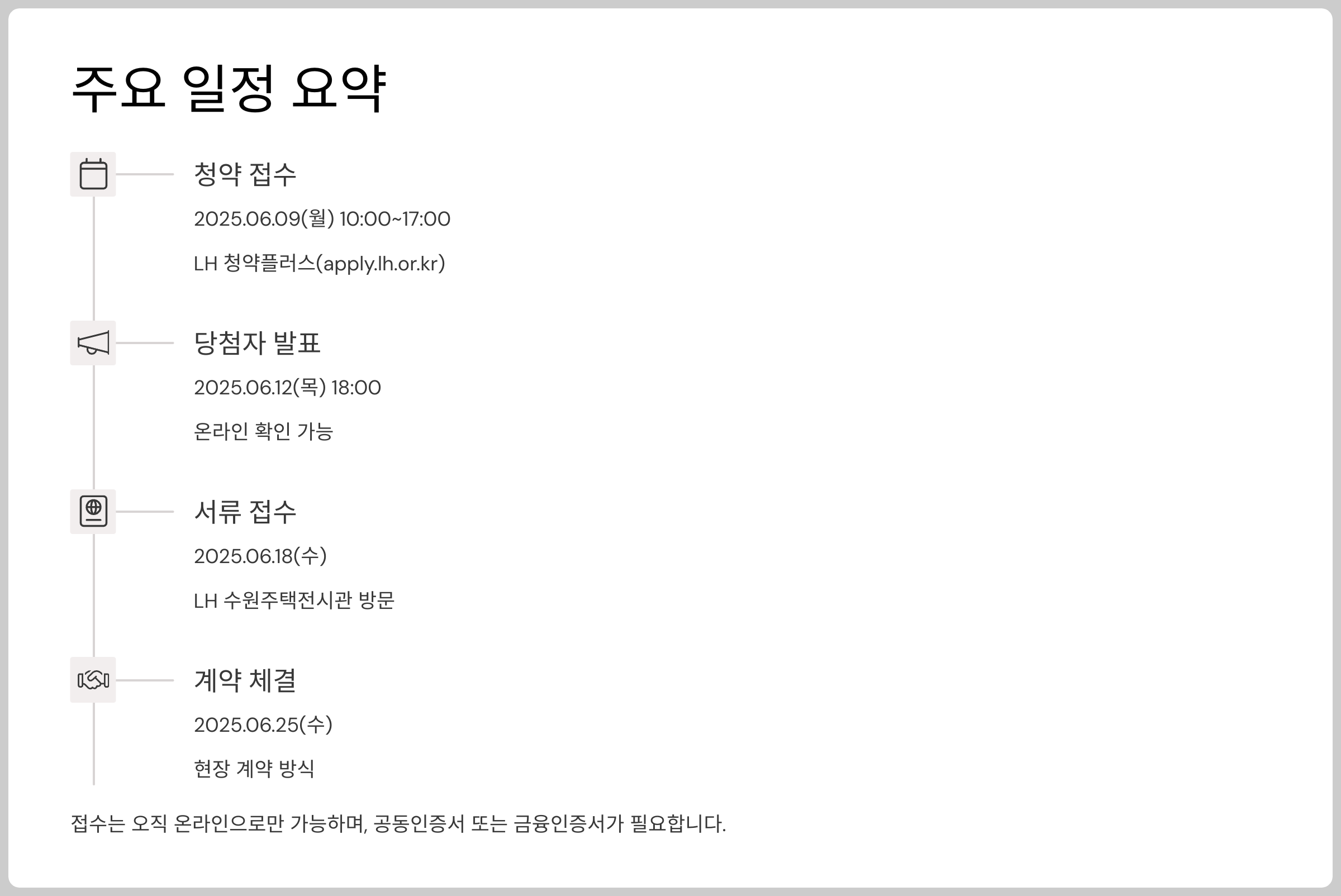 주요 일정 요약