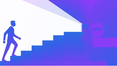 계단을 올라가는 신사 사진