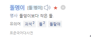 표준국어대사전-돌멩이-뜻