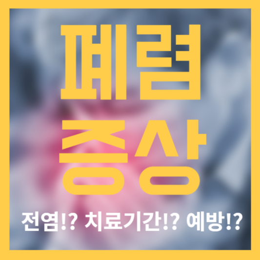 폐렴 증상 - 전염!? 치료기간!? 예방!?