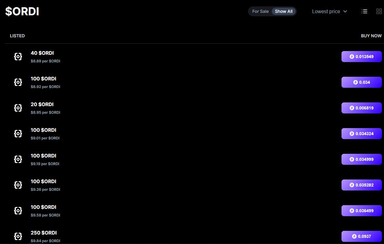 ordinals wallet 거래소