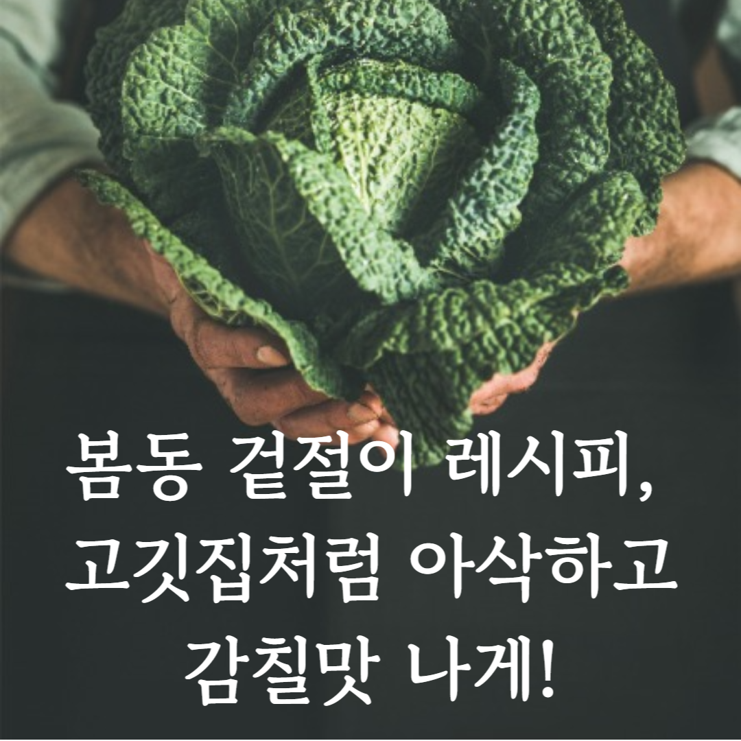 봄동 겉절이 레시피, 고깃집처럼 아삭하고 감칠맛 나게!