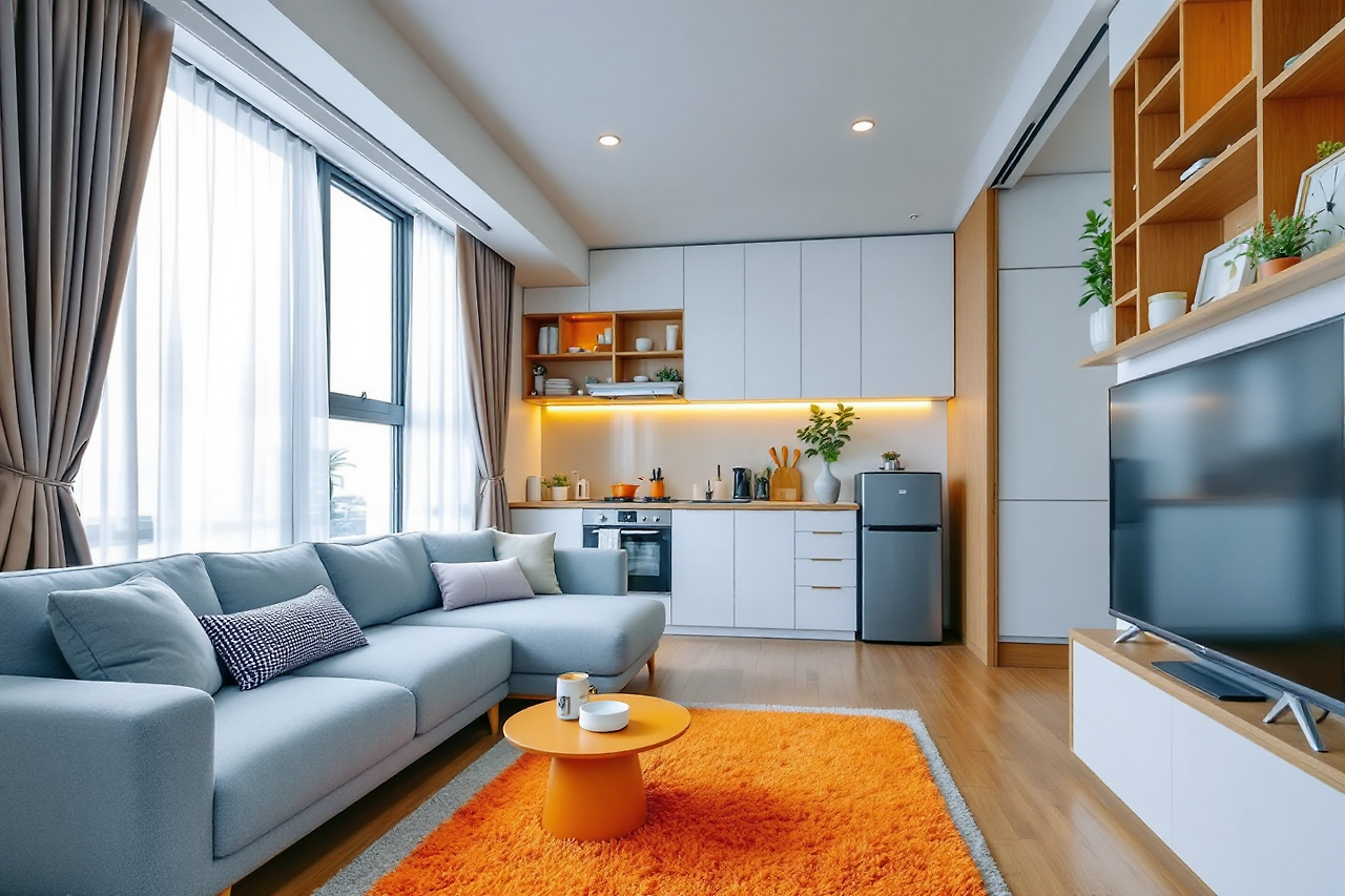 따뜻한 거실 분위기