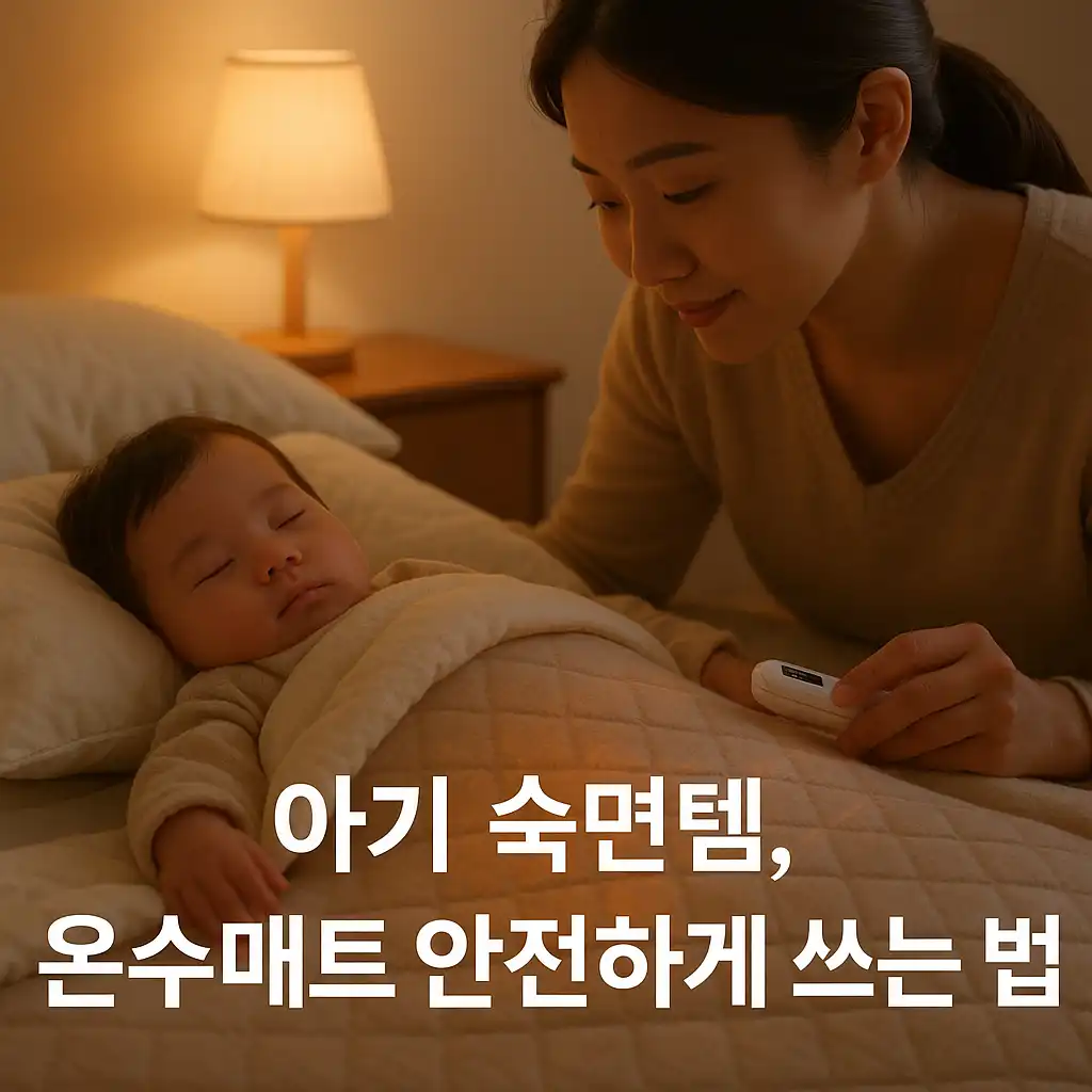 아기 온수매트 사용하는 모습, 아기 온수매트 안전하게 사용하는 방법