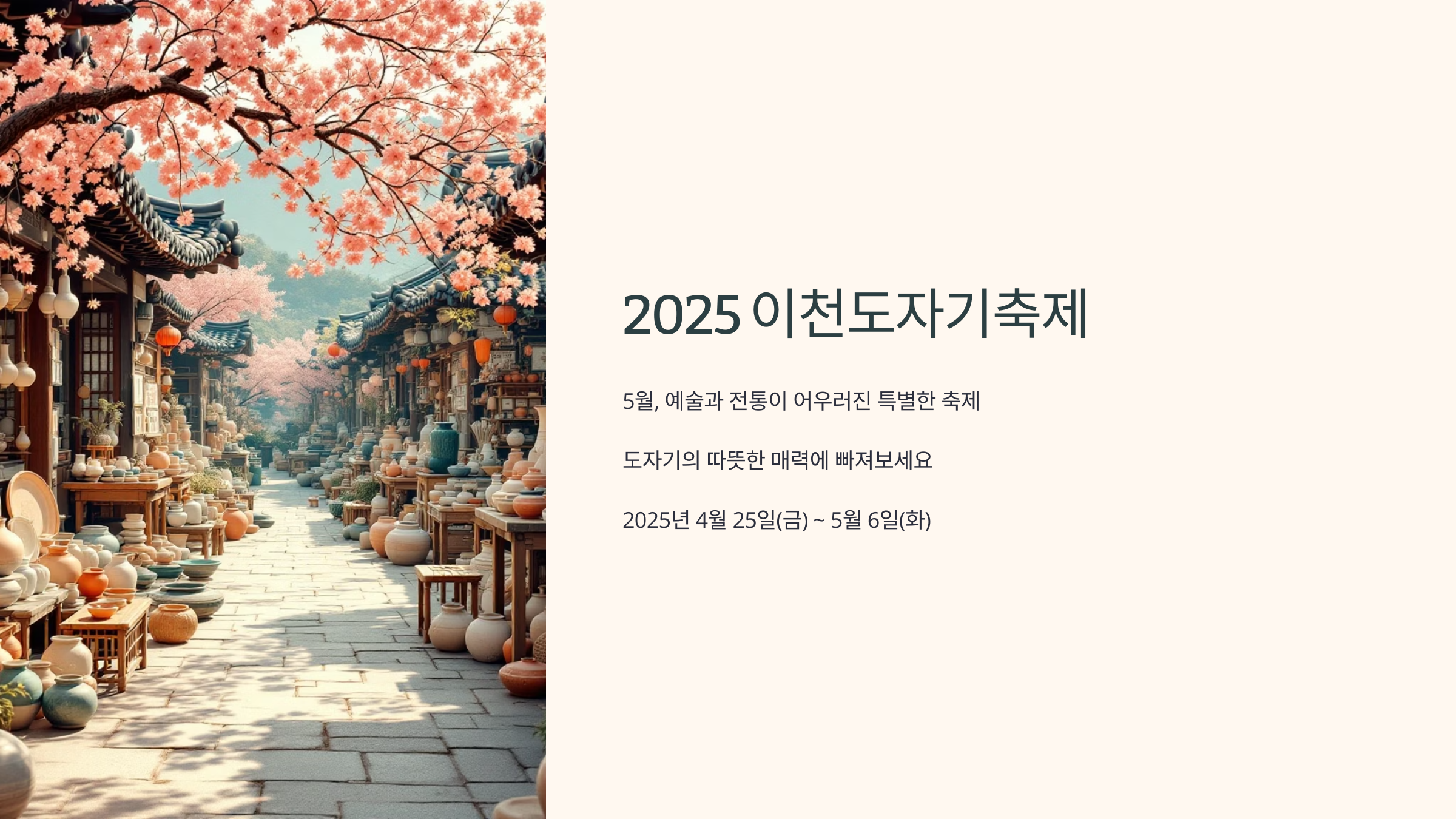 🎨 2025 이천도자기축제, 도자기와 봄 나들이!