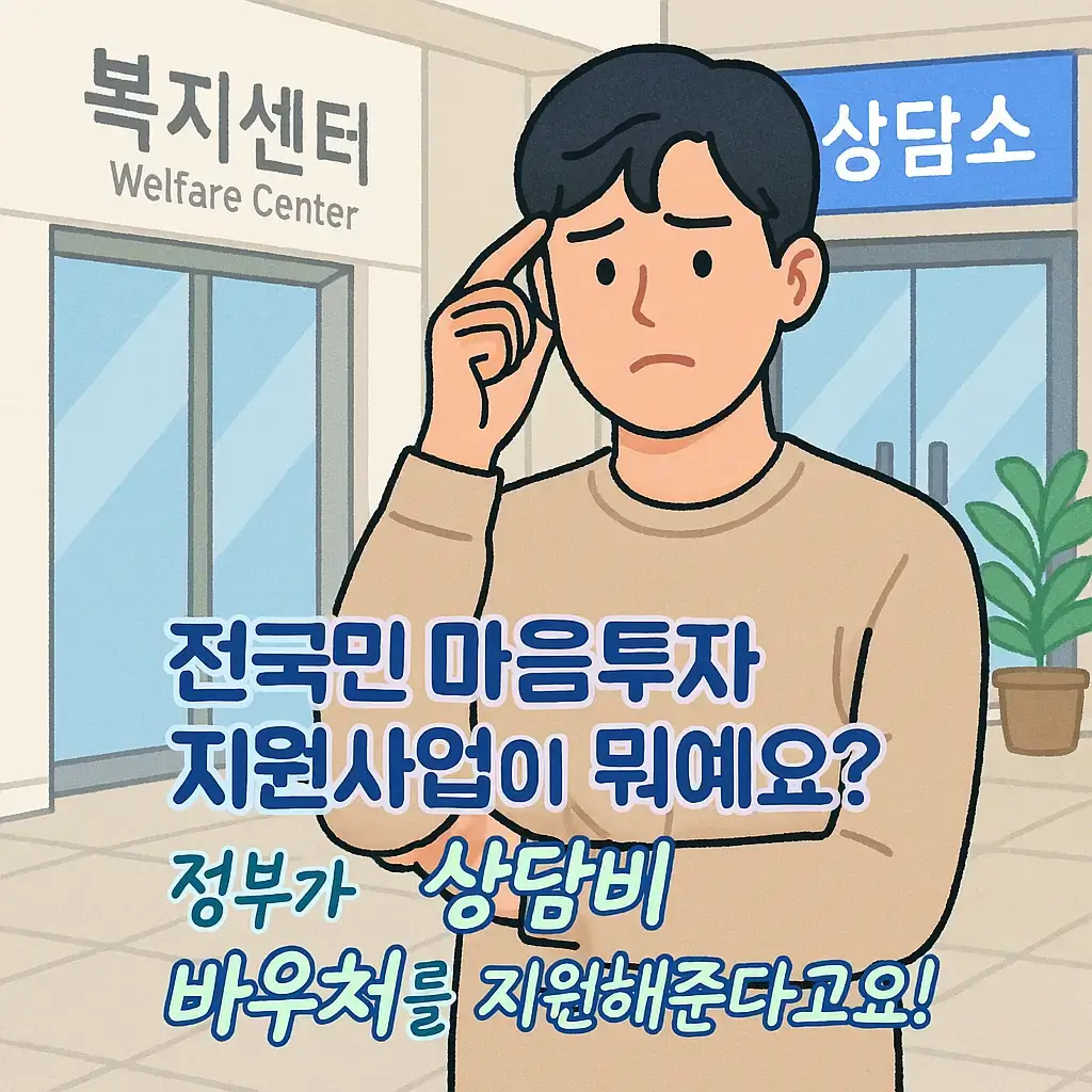 전국민 마음투자 지원사업이 뭐예요? 정부가 상담비 바우처를 지원해준다고요!