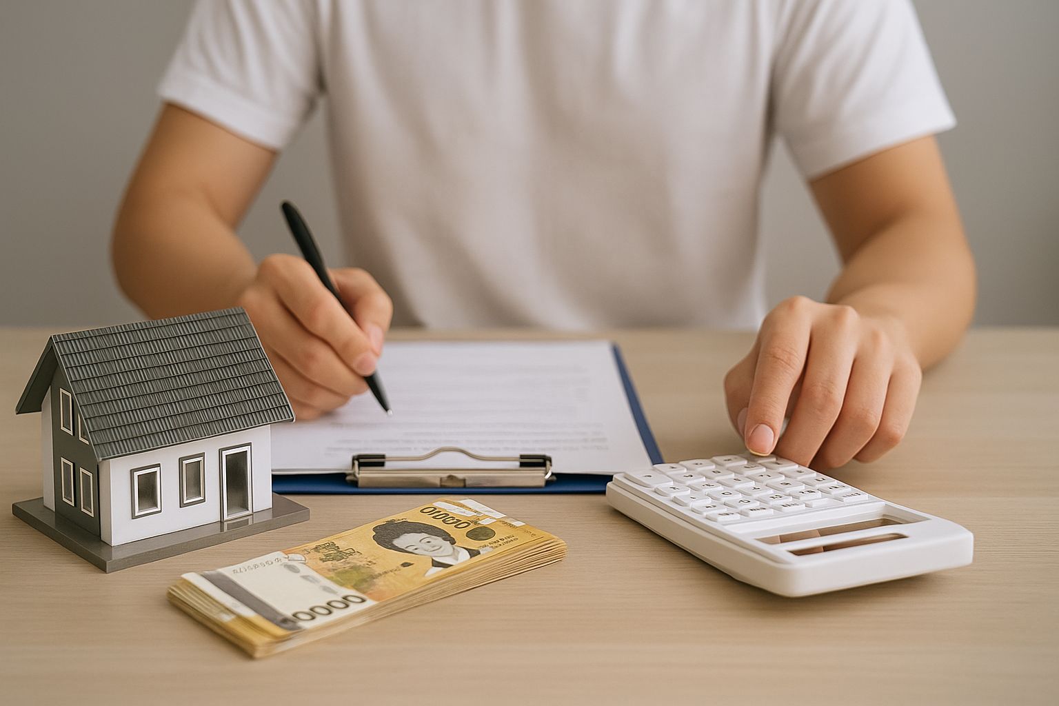 재산요건을 검토하는 모습