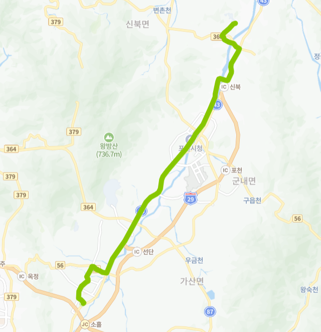 포천-88-1번-버스-노선-지도