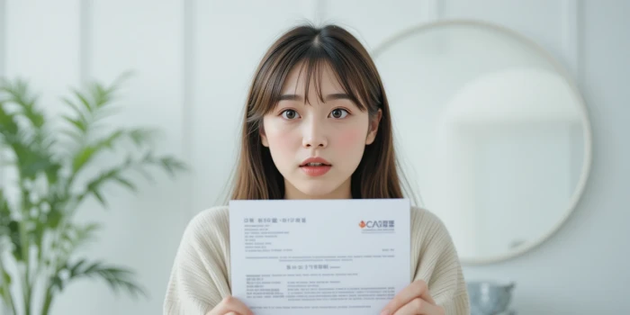 국세청에서 온 우편을 열어보며 놀라는 여성의 일상