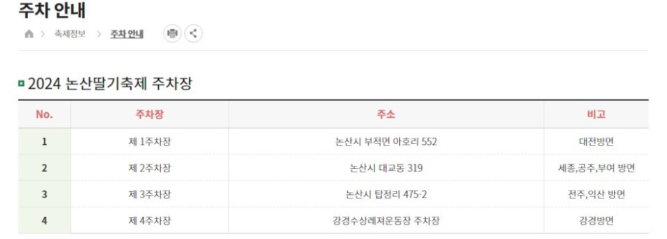 논산 딸기축제 일정 초대가수