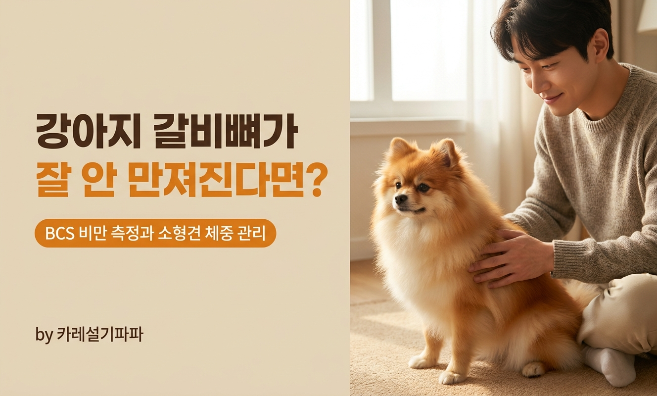 포메라니안 옆구리 손으로 확인