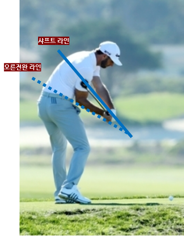 더스틴 존슨 다운스윙 모습