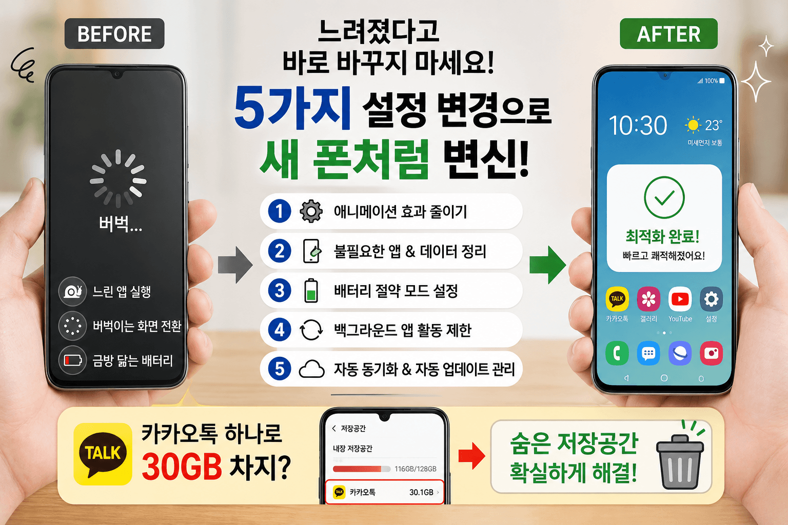 스마트폰 느려졌다고 바꾸지 마세요