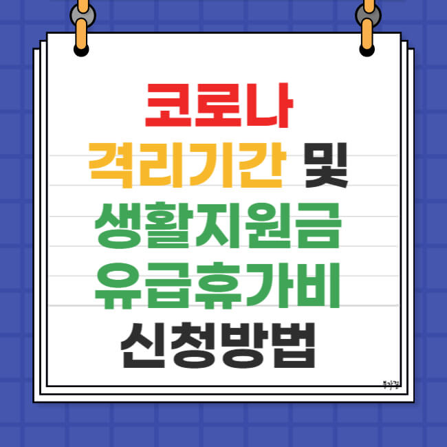 코로나 격리기간 및 생활지원금 유급휴가비 신청방법