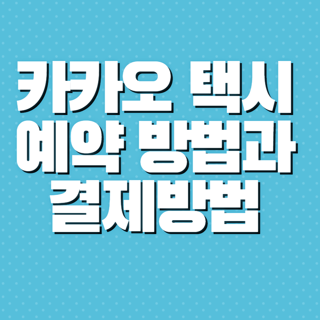 택시 에약방법