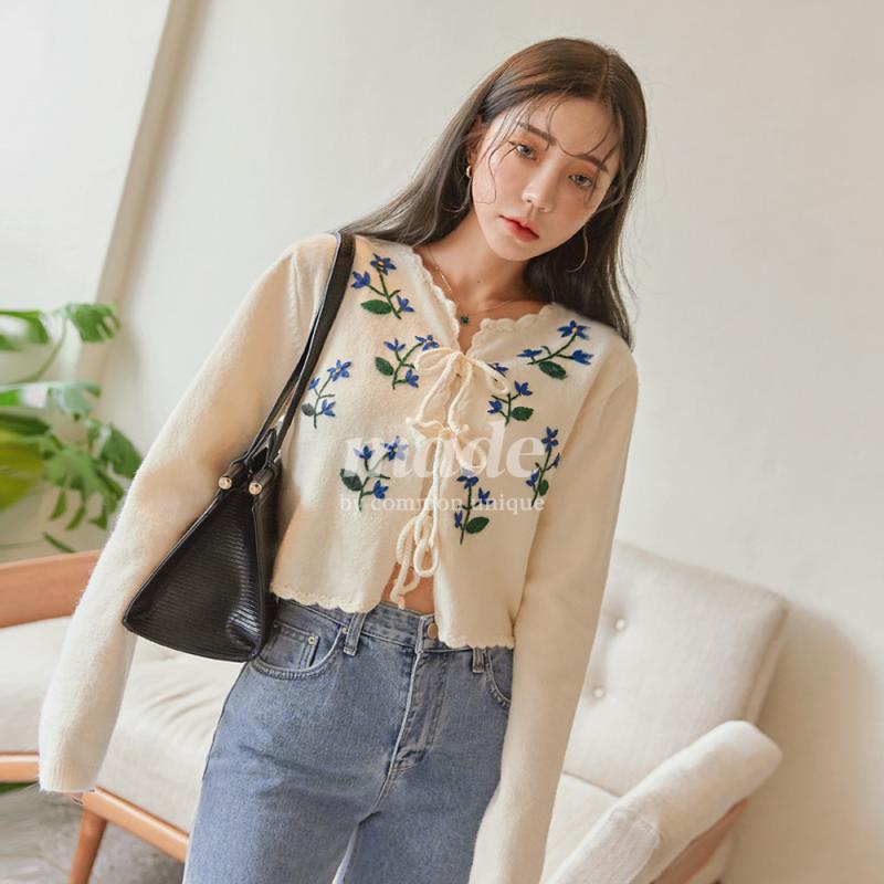 텐바이텐 커먼유니크 엘런 플라워 니들 가디건 세트 리사