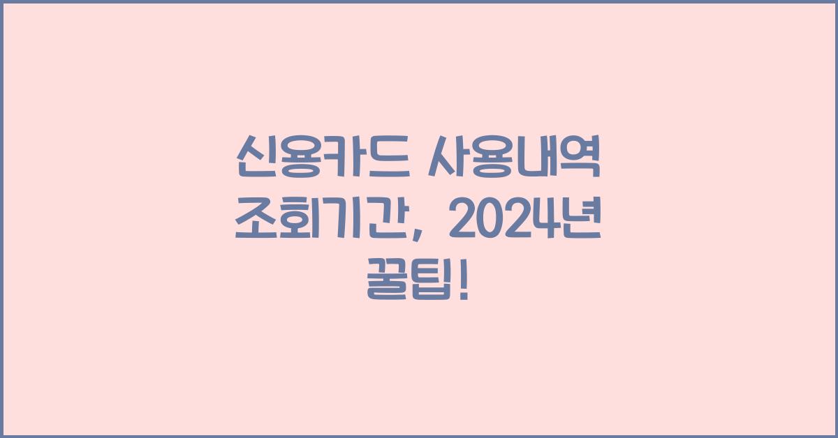 신용카드 사용내역 조회기간