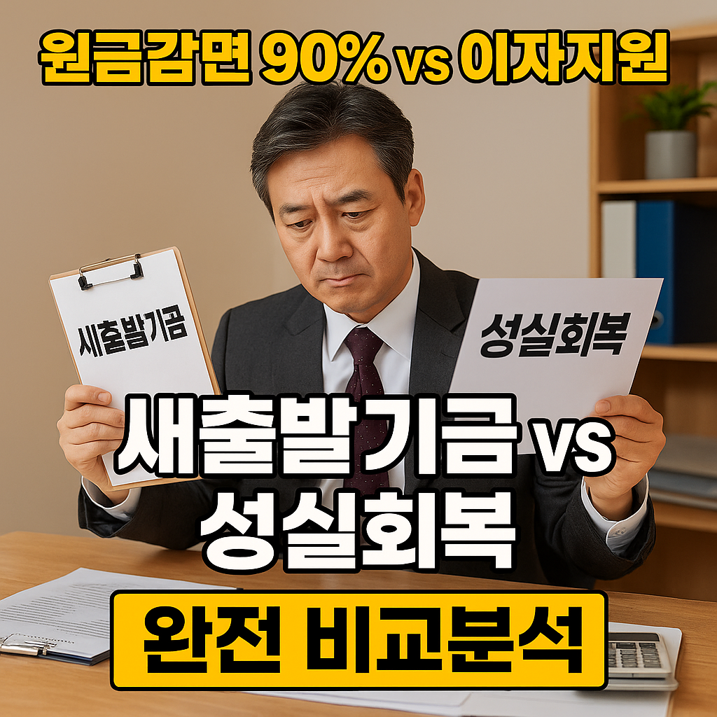 새출발기금 vs 성실회복 프로그램 완전 비교