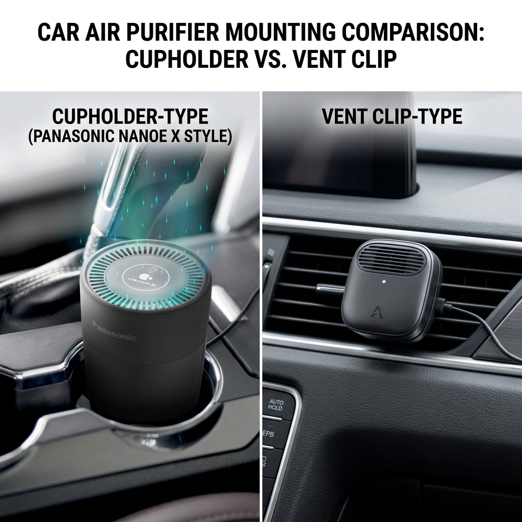 차량용 공기청정기 거치 방식 비교