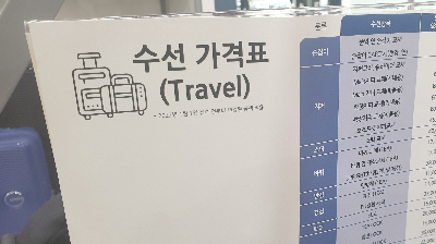 아메리칸 투어리스터와 쌤소나이트 가방 가격표 사진 