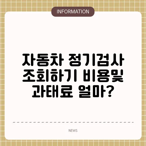자동차 정기검사 조회하기 비용및 과태료 얼마?