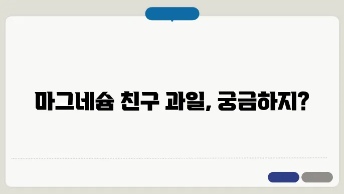 마그네슘에 좋은 과일