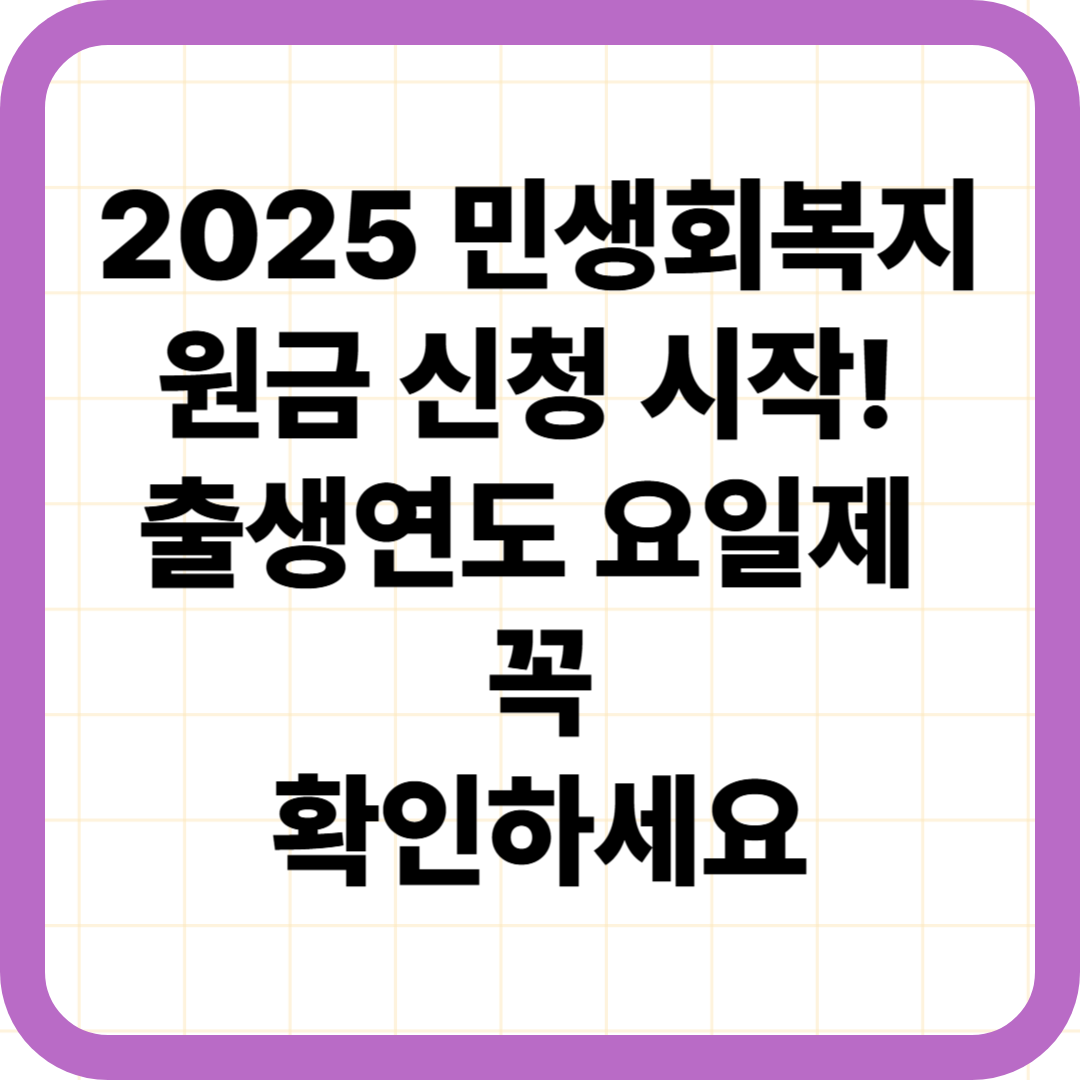 2025 민생회복지원금 신청 시작! 출생연도 요일제 꼭 확인하세요