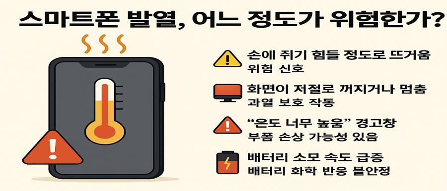 스마트폰 발열, 어느 정도가 위험한가요?
