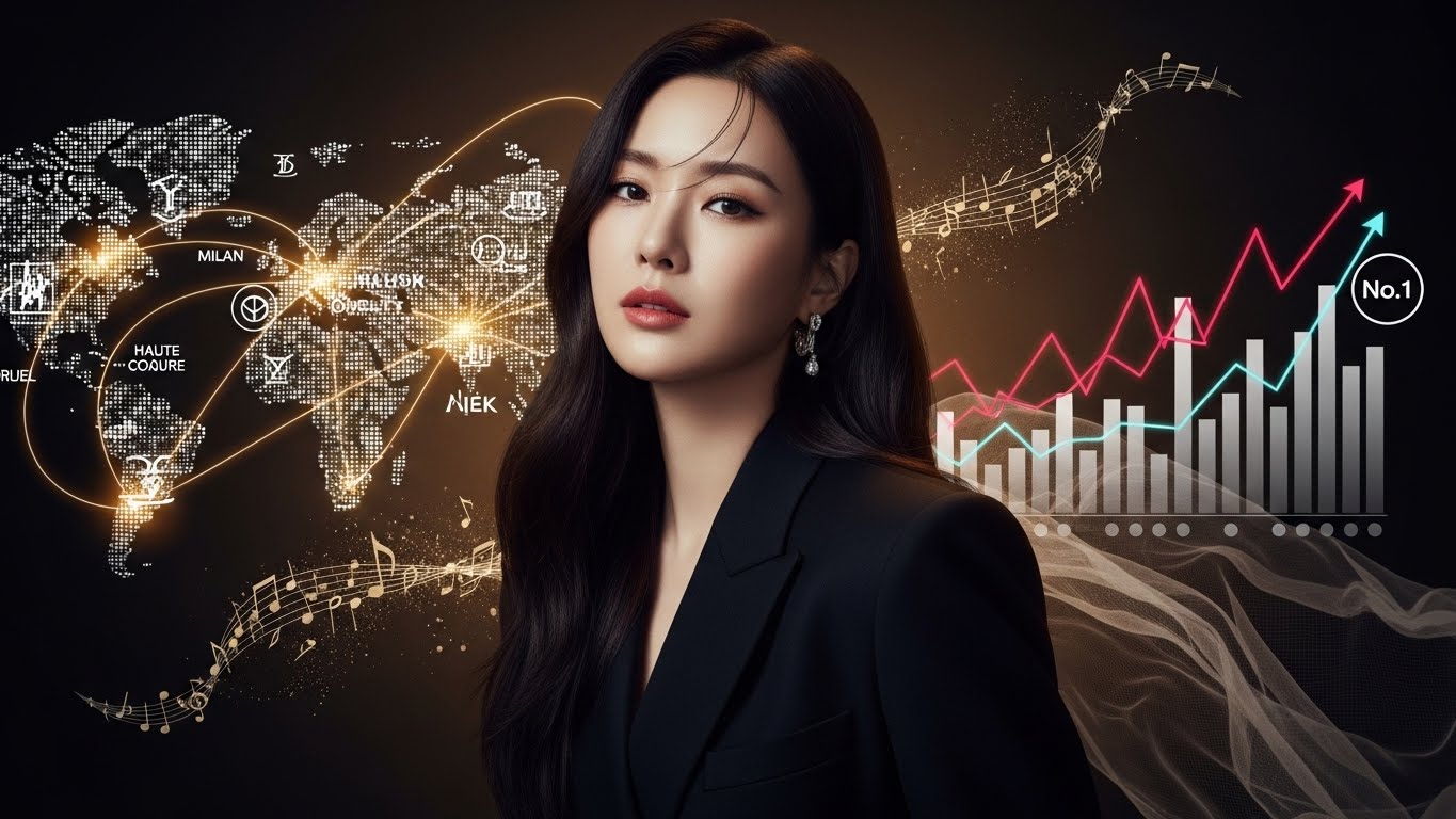 패셔너블한 의상을 입고 자신감 넘치는 표정을 짓고 있는 블랙핑크 제니의 솔로 이미지