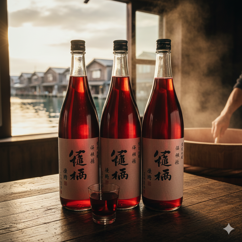 여성 사케자인이 직접만든 붉은 빚 사케