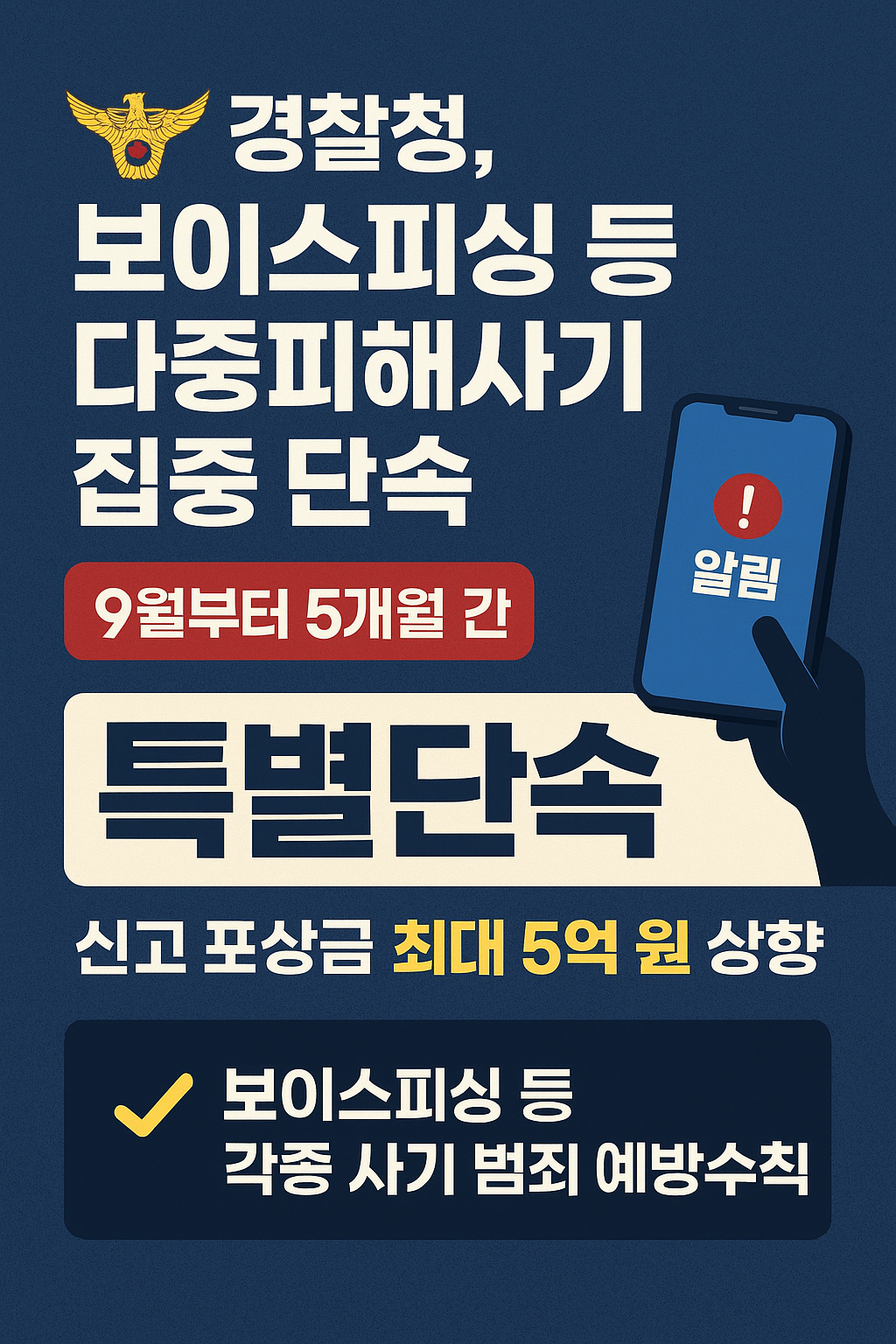 보이스피싱 등 다중피해사기 특별단속 실시