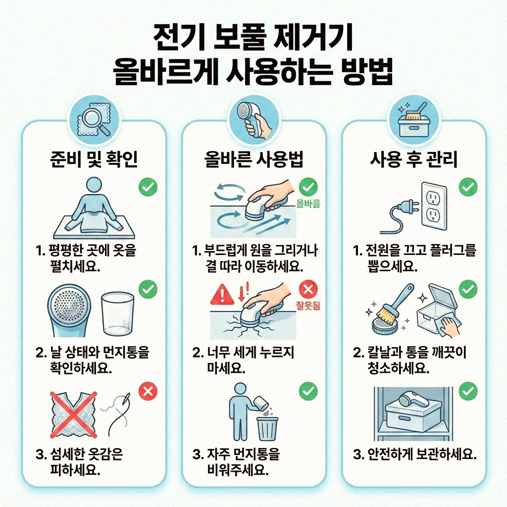 옷의 보풀 걱정 끝 의류 보풀 제거 도구 제대로 사용해 봐요