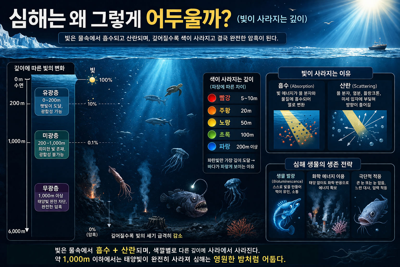 심해는 왜 그렇게 어두울까 빛이 사라지는 깊이의 비밀