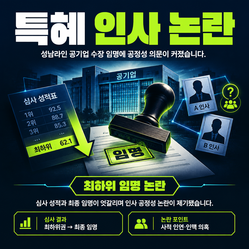 특혜 인사 논란