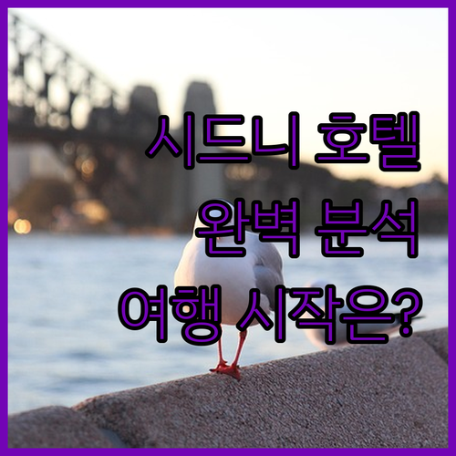 시드니 호텔 완벽 분석! 당신의 여행