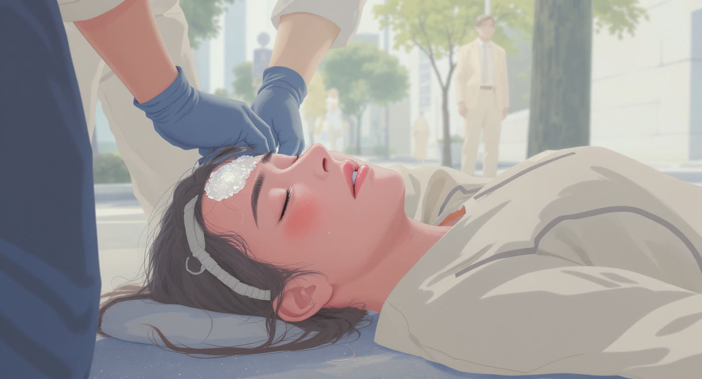 열사병으로 의식을 잃은 여성