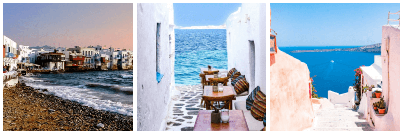 미코노스 섬 풍경 사진 3개