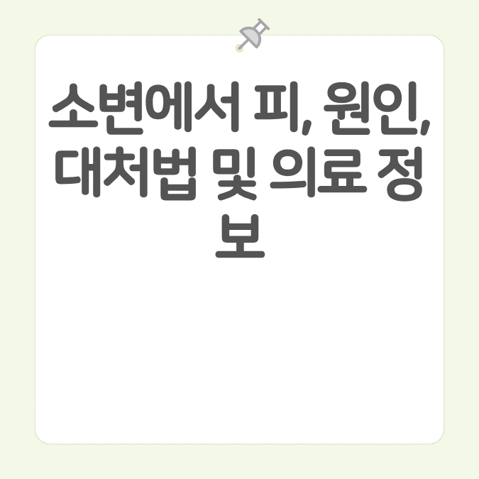 소변에서 피, 원인, 대처법 및 의료 정보