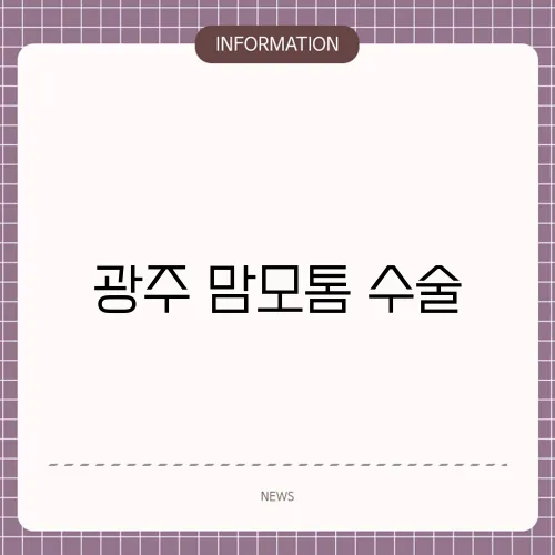 광주 맘모톰 수술