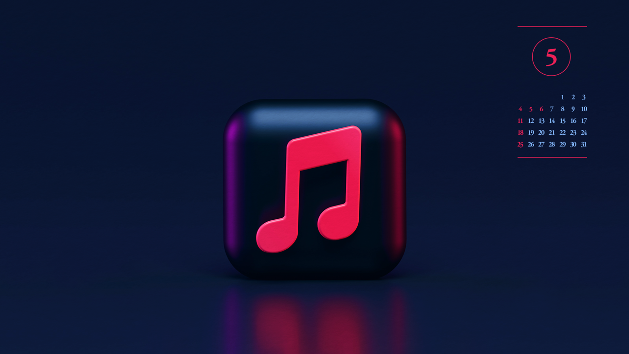 12 뮤직 아이콘 A - 2025년5월 노트북배경화면