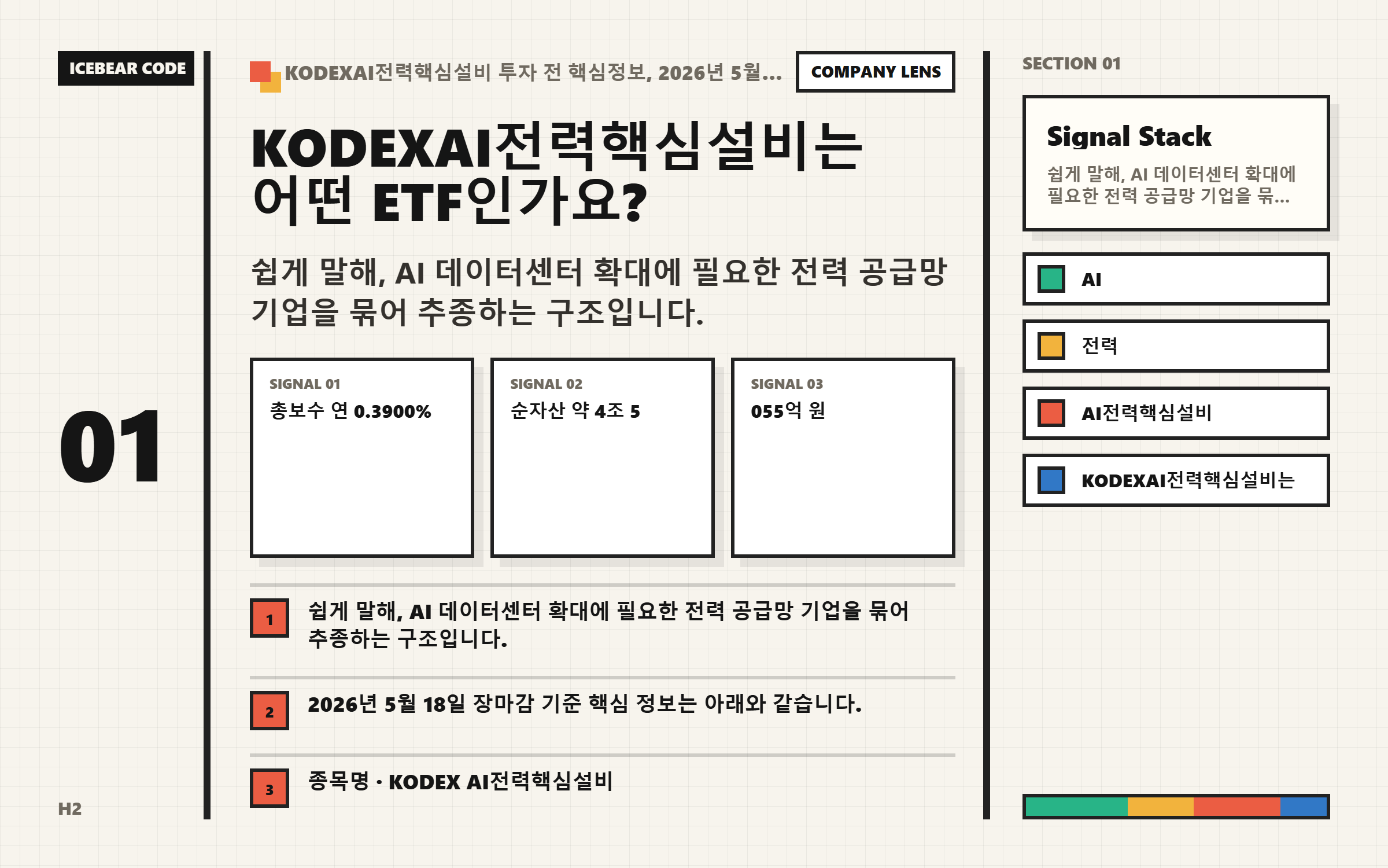 kodexai전력핵심설비는 어떤 etf인가요 설정 흐름 이미지
