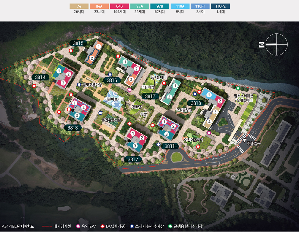 동탄-파크릭스-A51-1BL-단지배치도