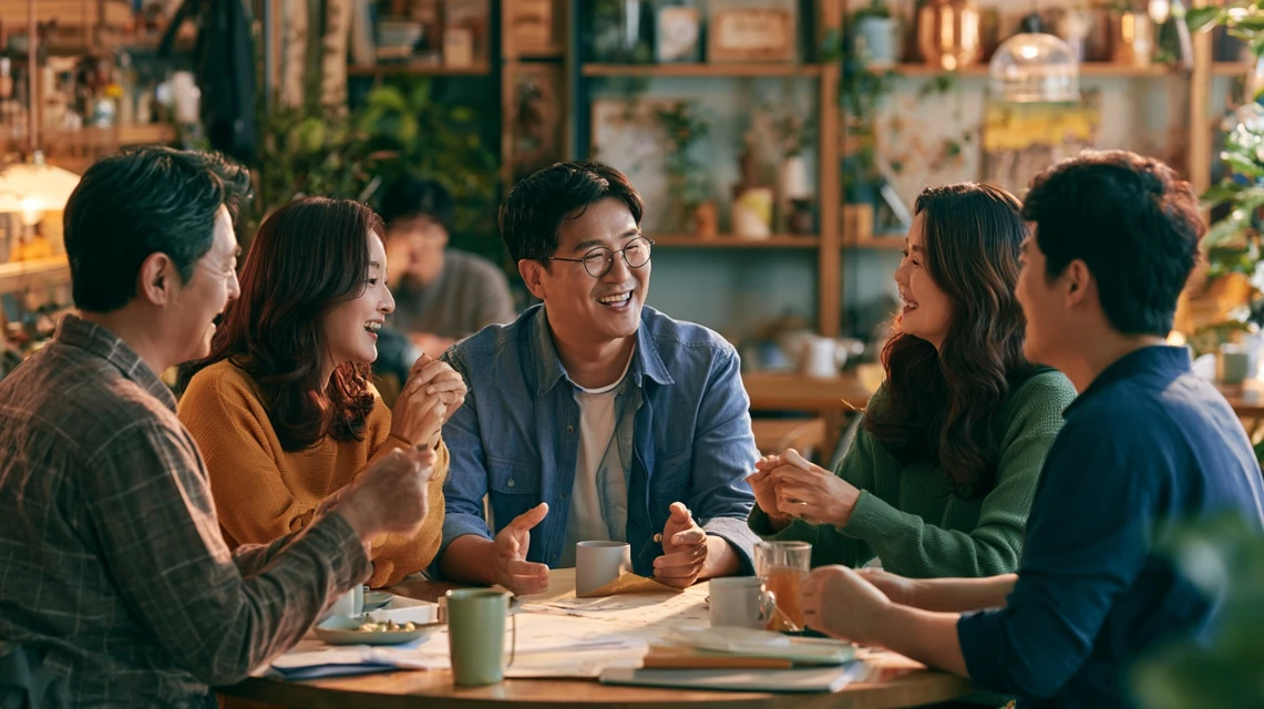 연령대에 맞는 지역 모임을 찾아보는 사람