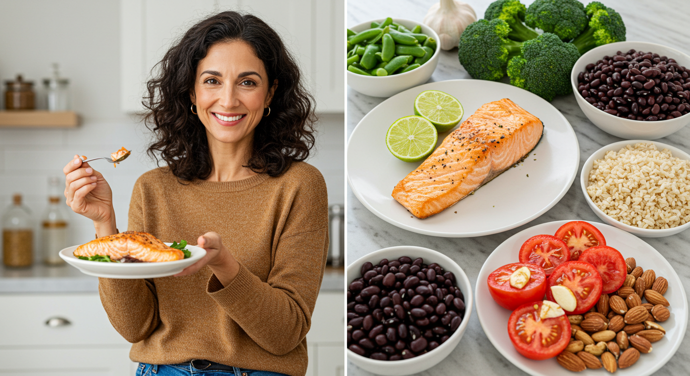 건강식 즐겨 먹는 여성