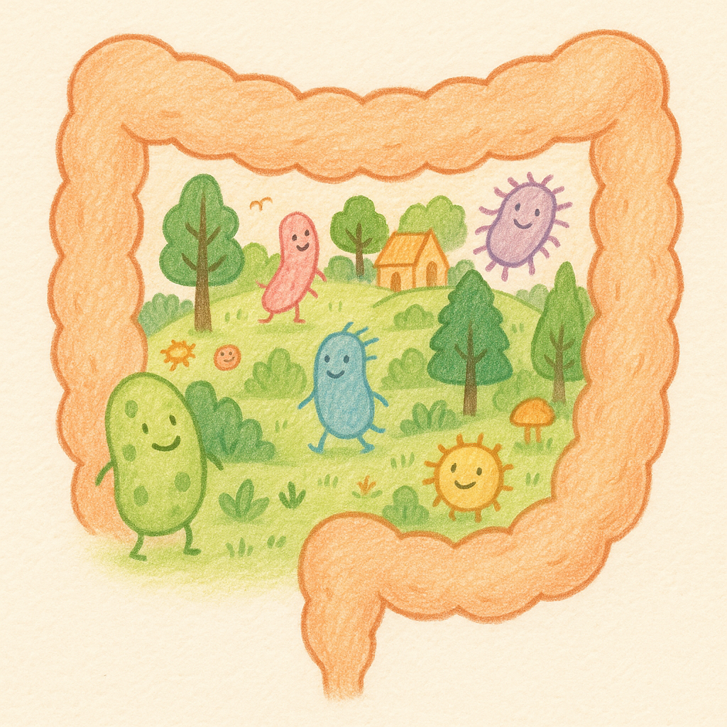 장내 생태계를 표현한 것.