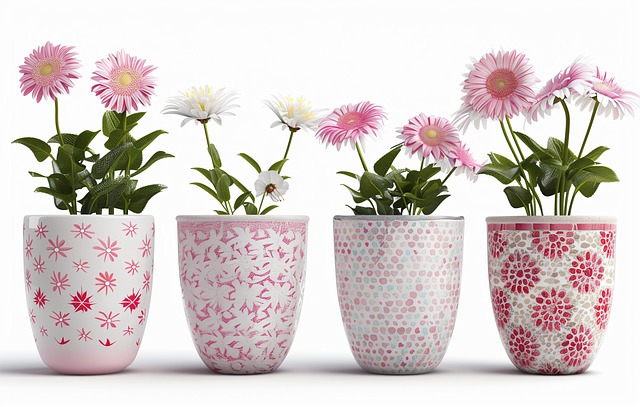 핑크 화분들