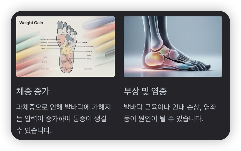 발바닥-통증-원인-체중-증가
