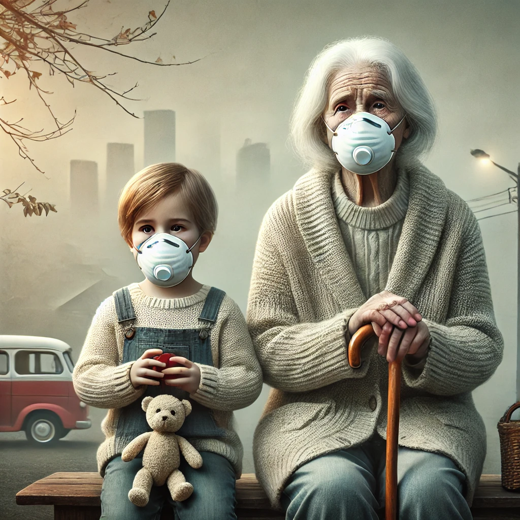 이 사진은 초미세먼지 주의 관련 AI로 만든 사진입니다.